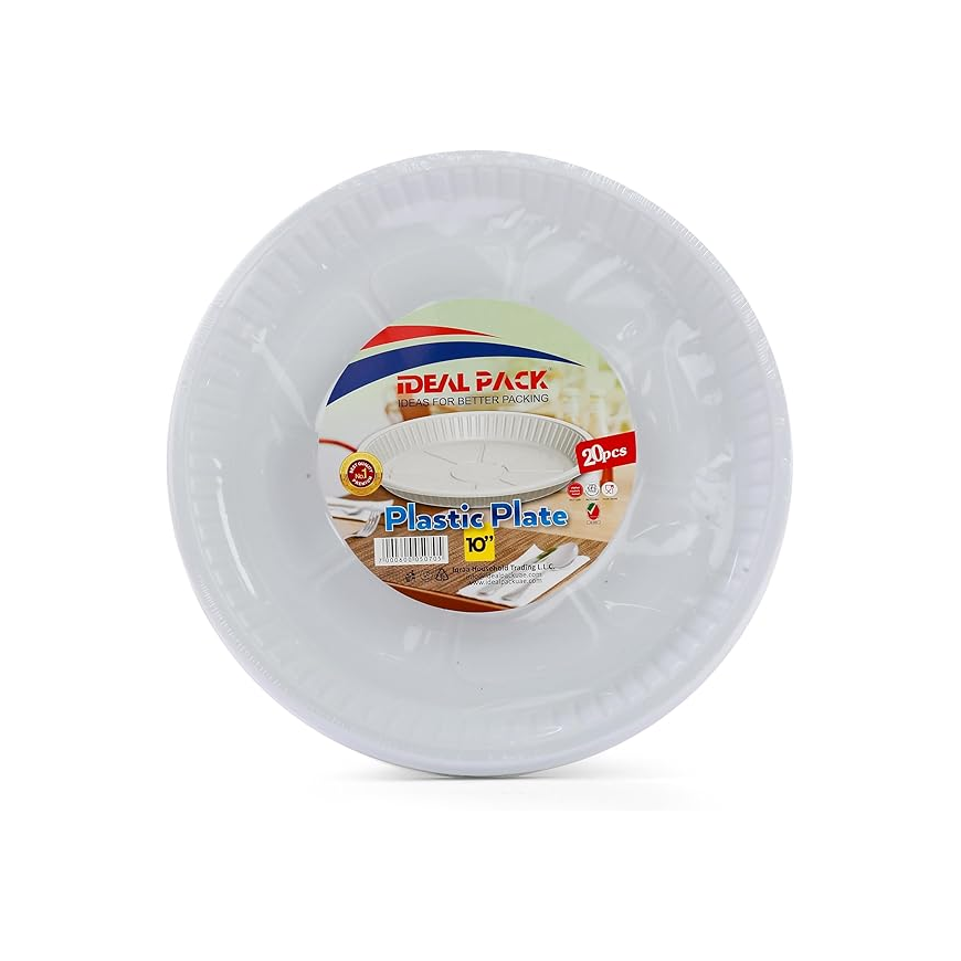 10-Inch Disposable Plastic Plates – pack of 25