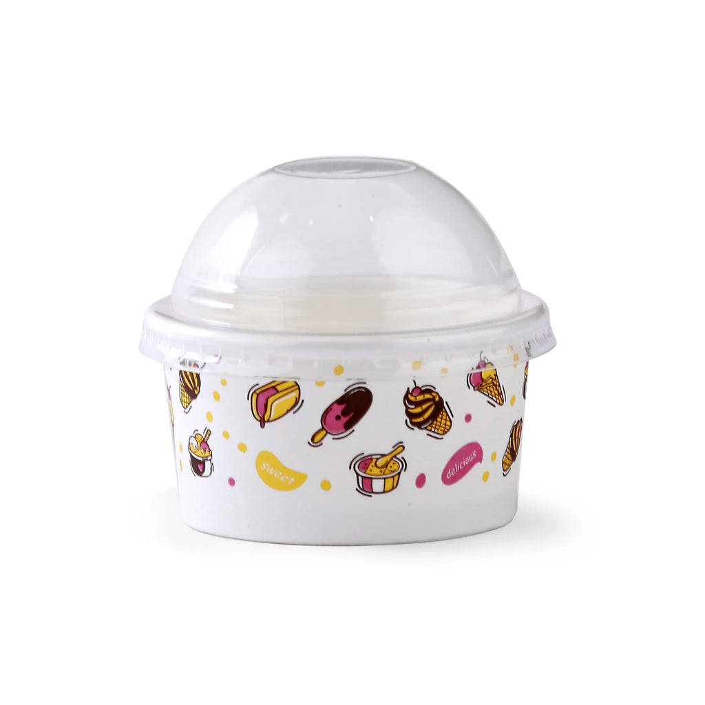 Printed Paper Ice Cream Cup  6 oz 50 PCS