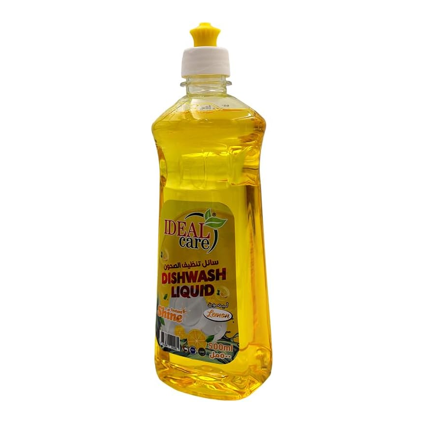 Ideal Care Dishwash Liquid – Powerful Grease Cutting Lemon Scent 500 ml