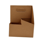 Eco-Friendly Kraft Paper Coffee Carrier Box – Durable Takeaway Drink Holder for 4 Cups