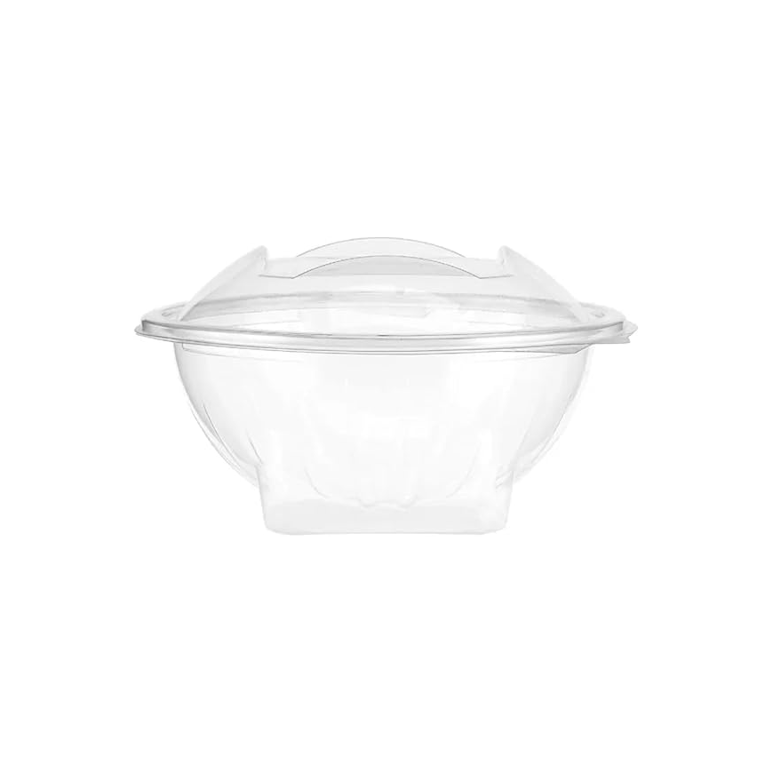 Clear Hinged Flower Bowls – 24 oz | 10 Pieces