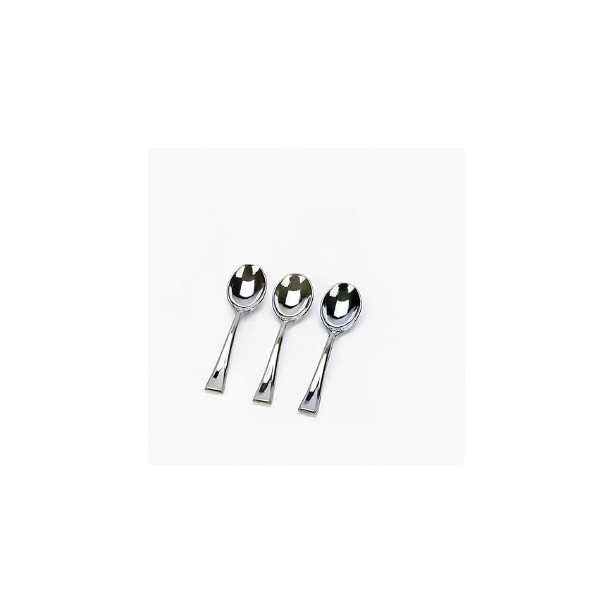 Silver Plastic Spoons – 25PCS