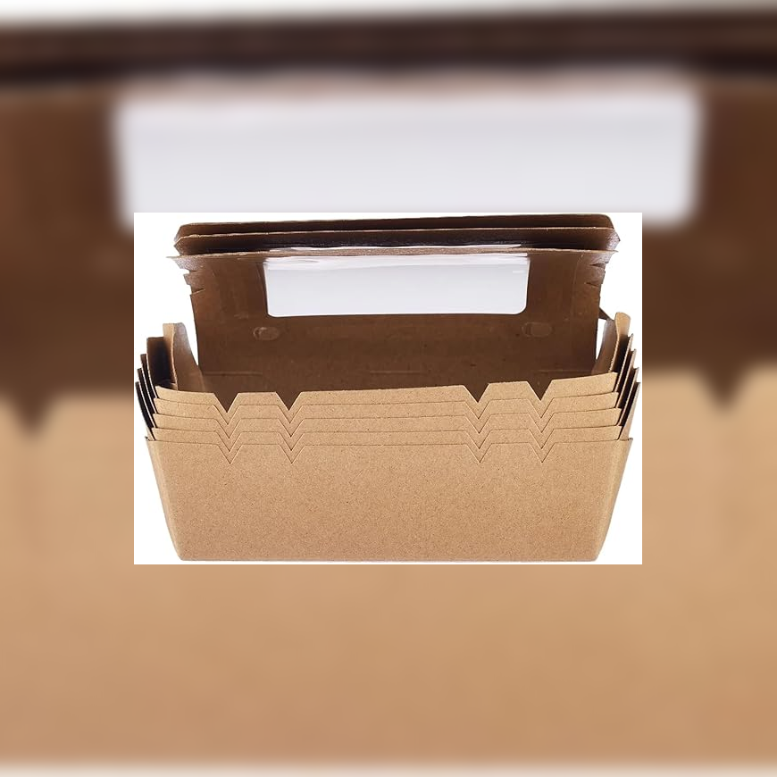 Eco-Friendly Kraft Paper Lunch Boxes (Pack of 10) (KLBW 150)