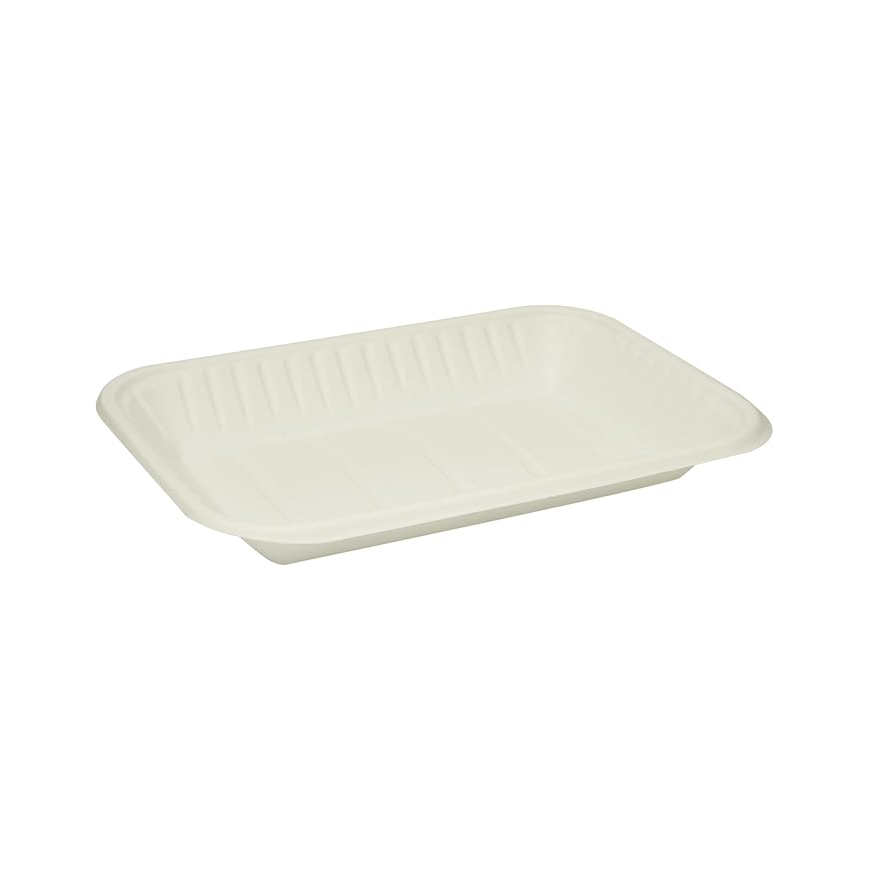 Plastic Tray, V2, 500gm, 19x13cm, White Secondary image