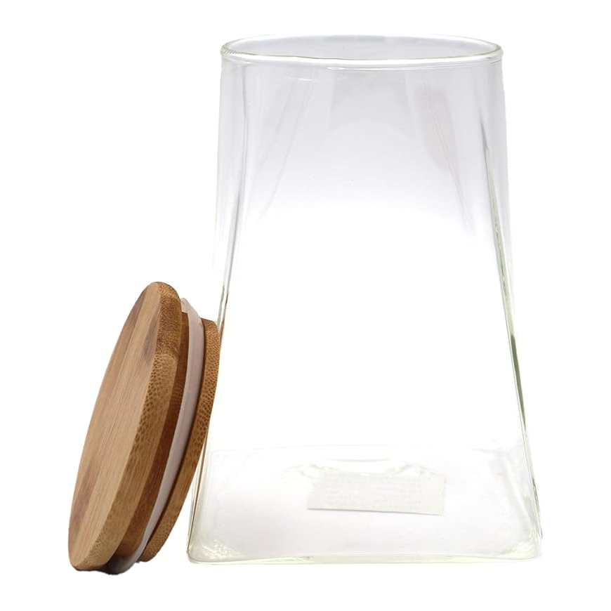 750 ml Rectangular Glass Jar with Wooden Lid