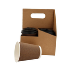 Eco-Friendly Kraft Paper Coffee Carrier Box – Durable Takeaway Drink Holder for 4 Cups