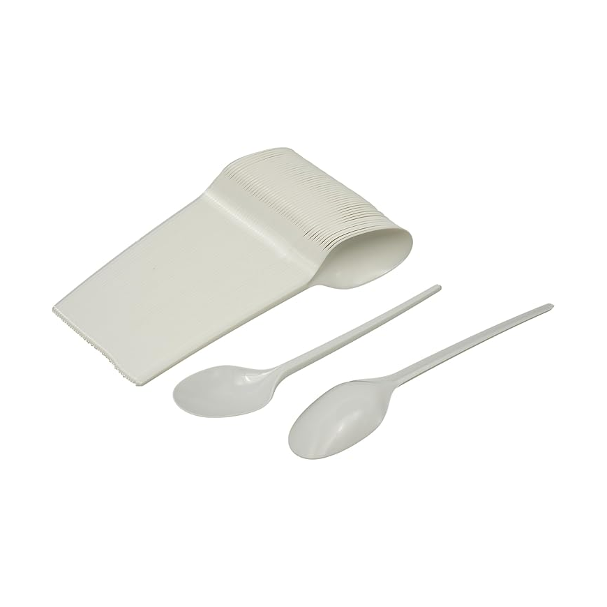 Disposable Cutlery Plastic Spoon, Pack of 50pcs, White