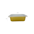 930 ml Golden Aluminium Rectangular Food Container with Lid – 1 Pc