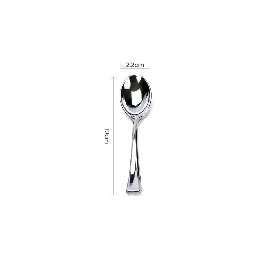 Silver Plastic Spoons – 25PCS
