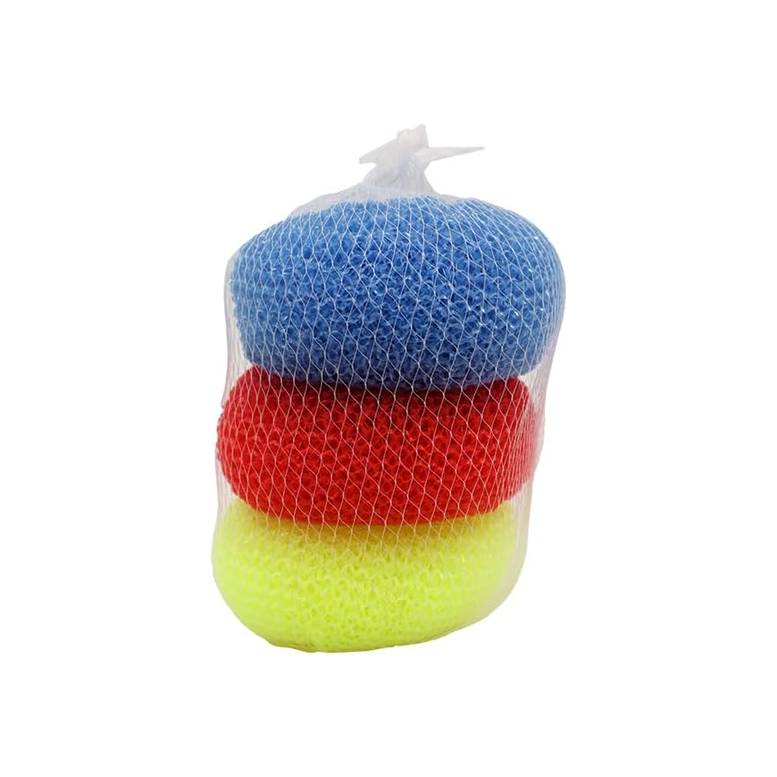 Plastic Mesh Scouring Bowl Set of 3 – Durable Multi-Color