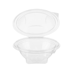 Clear Hinged Flower Bowls – 12 oz | 10 Pieces
