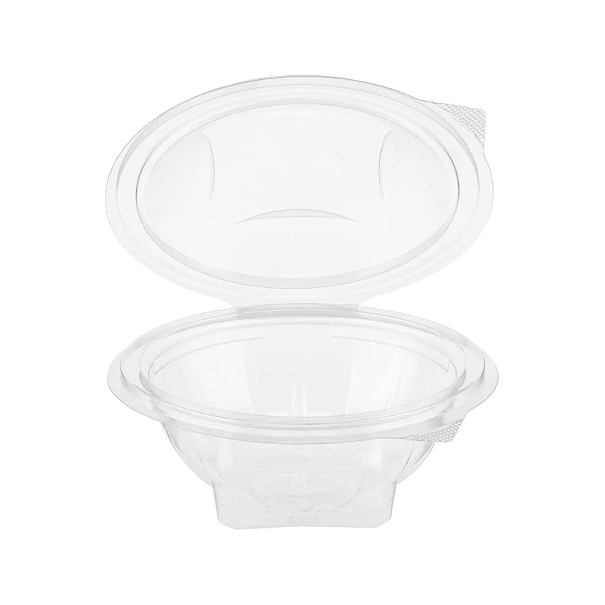 Clear Hinged Flower Bowls – 12 oz | 10 Pieces