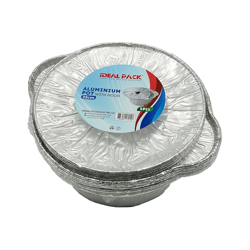 Aluminium Cooking Pots – 5 Pack | 22 cm Diameter
