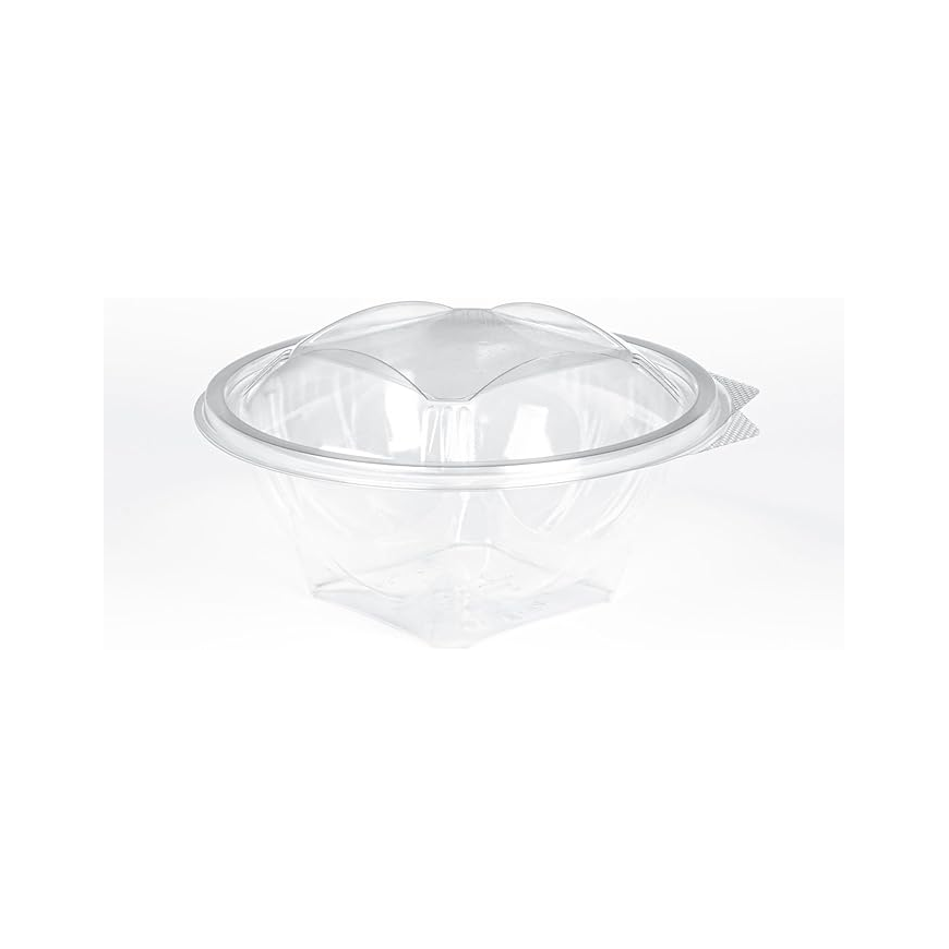 Clear Hinged Flower Bowls – 24 oz | 10 Pieces