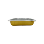 750 ml Golden Aluminium Rectangular Containers with Lids – 5 Pcs