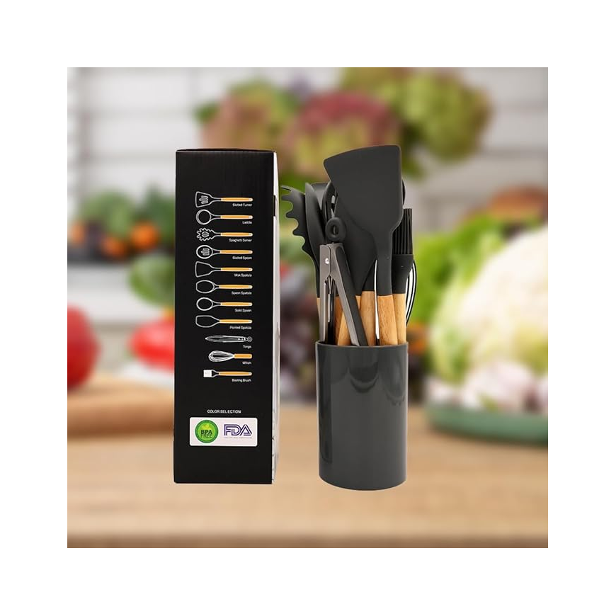 Premium Silicone Long Cleaning Brush with Non-Scratch Bristles