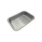 750 ml Golden Aluminium Rectangular Containers with Lids – 5 Pcs