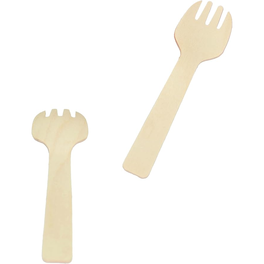 Happy Handmade Wooden Fork Eco Friendly Disposable Wooden Fork Set 30 PCS