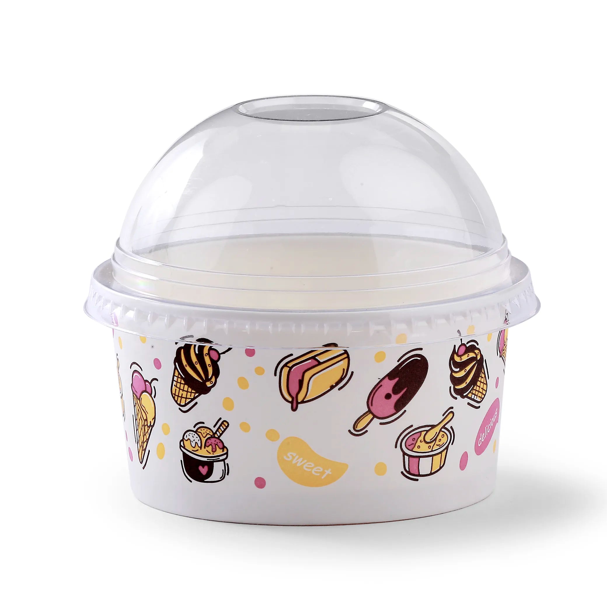 Printed Paper 8 oz Ice Cream Cup 50 Pieces