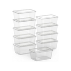 Microwave-Safe Square Food Containers with Lids – 1000 ml | 5 Pack