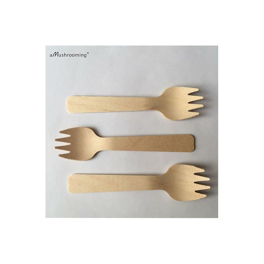 Happy Handmade Wooden Fork Eco Friendly Disposable Wooden Fork Set 30 PCS