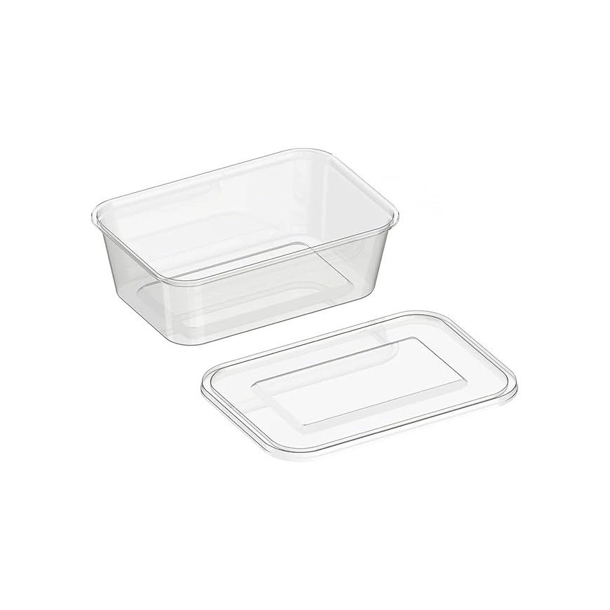 Microwave-Safe Square Food Containers with Lids – 750 ml | 5 Pack