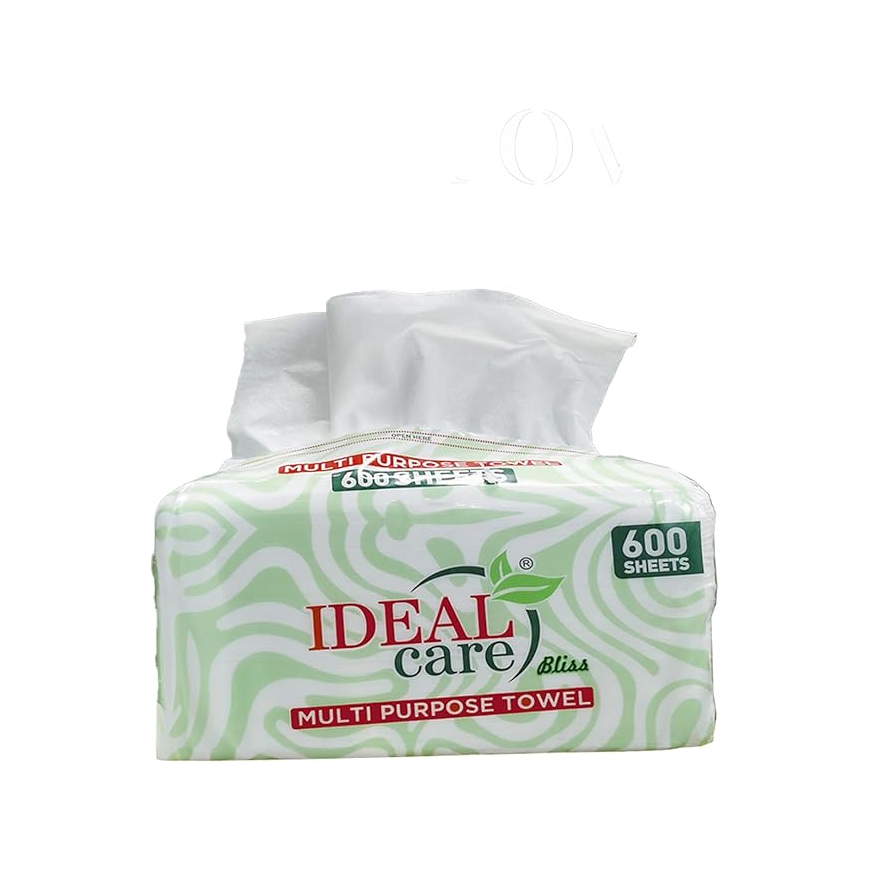 Ideal Care Disposable Tissues, 2-Ply, 600 Sheets, 5 Packs, 3000 Total Sheets