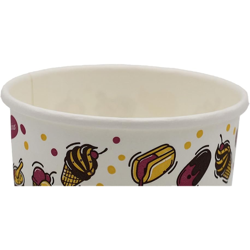 Printed Paper 4 oz Ice Cream Cup 50 Pieces