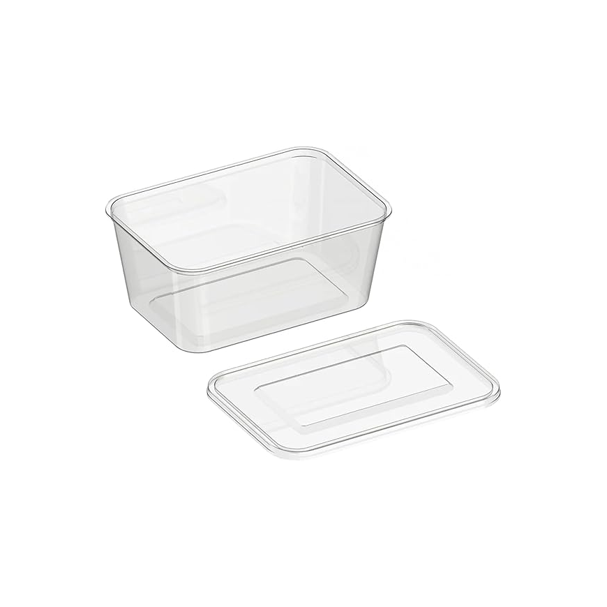 Microwave-Safe Square Food Containers with Lids – 1000 ml | 5 Pack