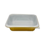 1800 ml Golden Aluminium Rectangular Food Container with Lid – 1 Pc