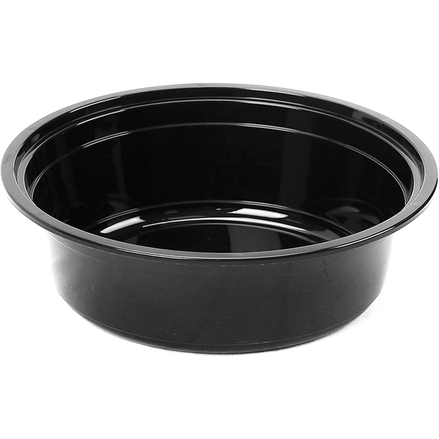 Black Base Round Food Containers with Lids – 24 oz Secondary image