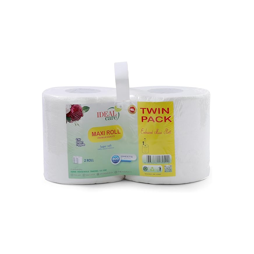 Premium Maxi Roll Twin Pack – 2 Rolls | 800 Embossed Sheets Main image