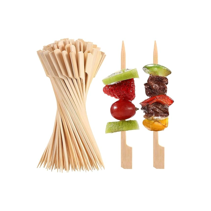 Bamboo Paddle Skewers 100 Unit 12 Cm Easy to Hold, Can Be Used for Marshmallow, Fruit, Grilling, Drink, Secondary image