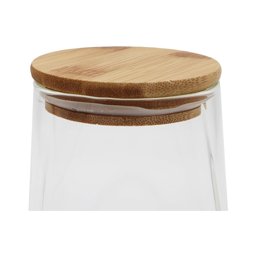 750 ml Rectangular Glass Jar with Wooden Lid