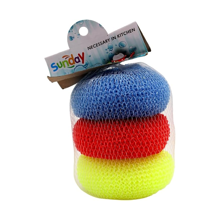 Plastic Mesh Scouring Bowl Set of 3 – Durable Multi-Color