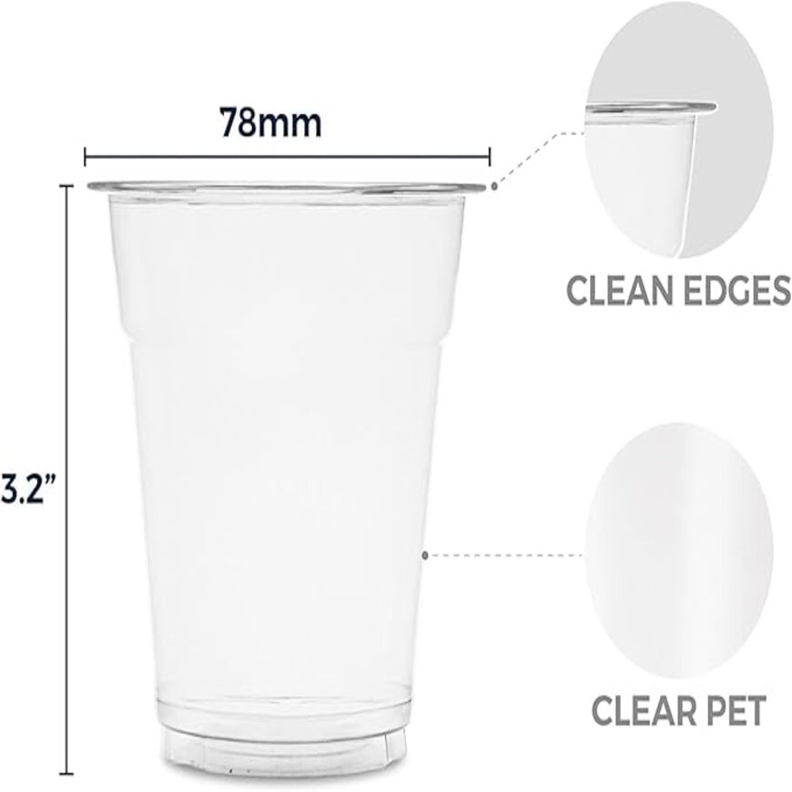 Clear PET Plastic Cups – 8 oz | 50 Pcs