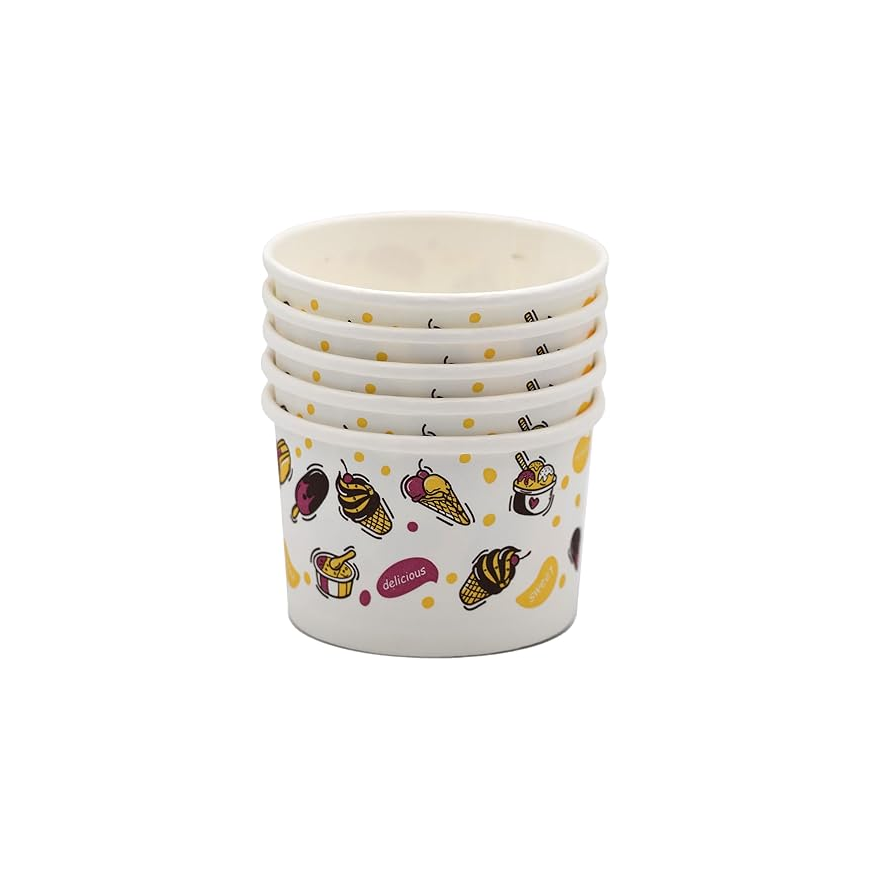 Printed Paper 4 oz Ice Cream Cup 50 Pieces