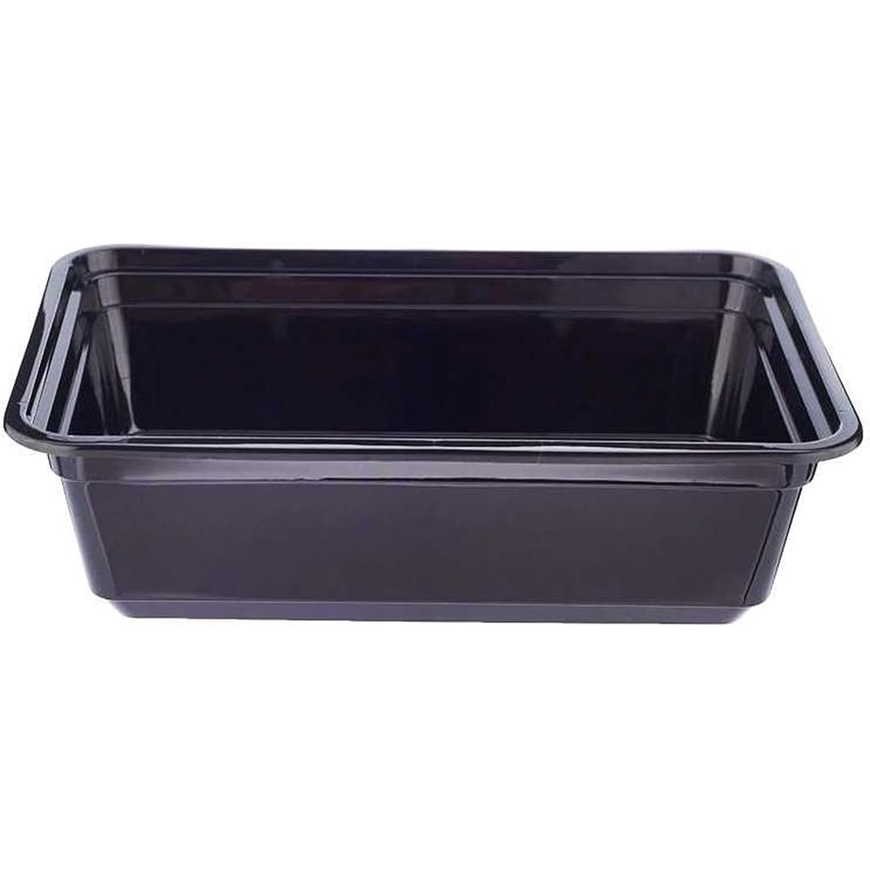 Black Base Rectangular Food Containers with Lids – 38 oz | 5 Pack
