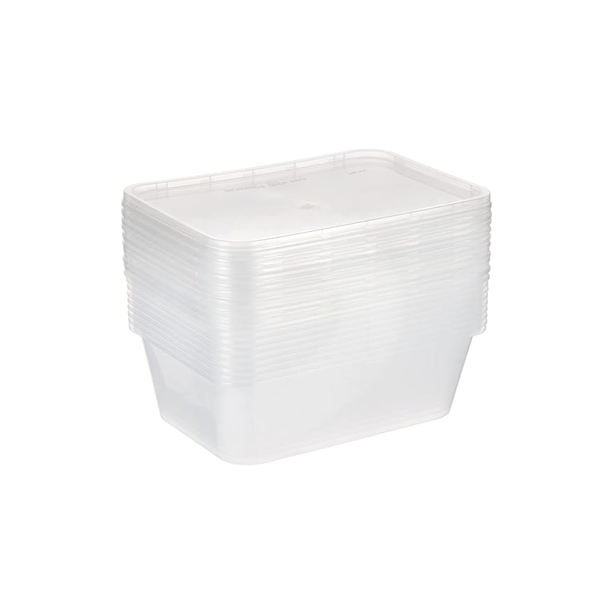 Microwave-Safe Square Food Containers with Lids – 750 ml | 5 Pack