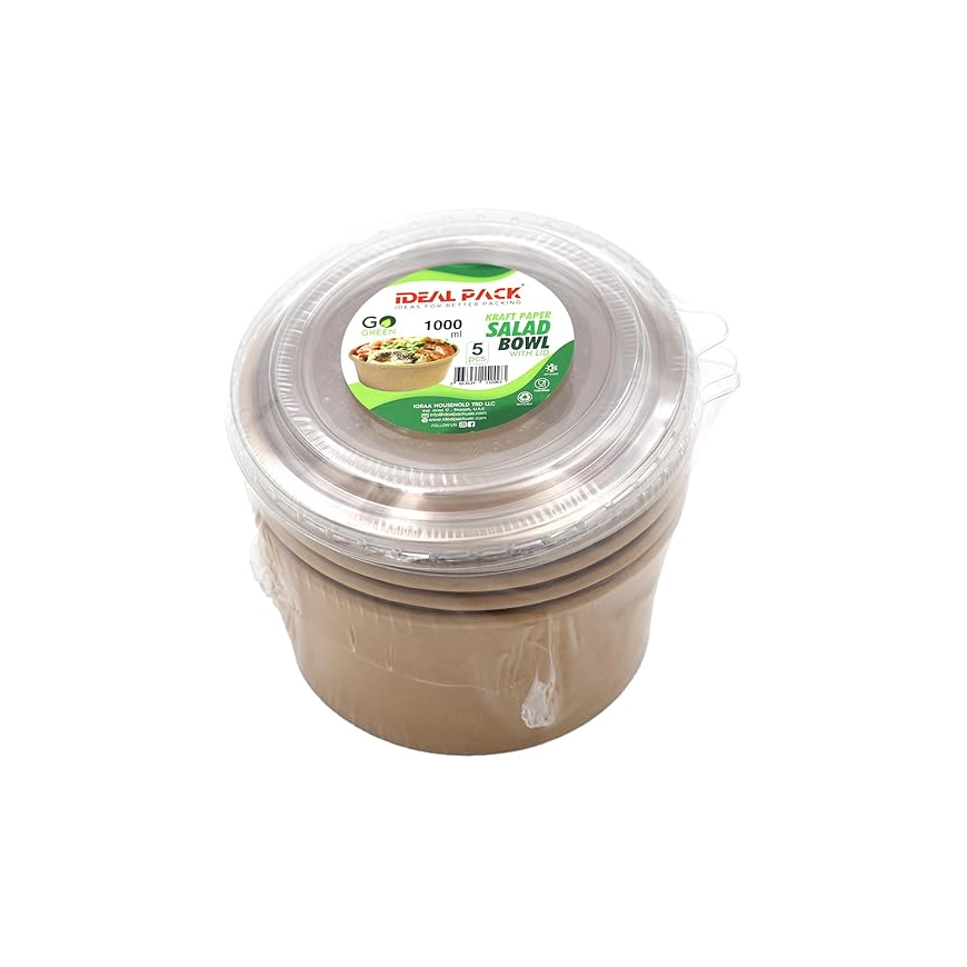 Kraft Paper Salad Bowl 1000 ml - 5 PCS
