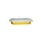 750 ml Golden Aluminium Rectangular Containers with Lids – 5 Pcs