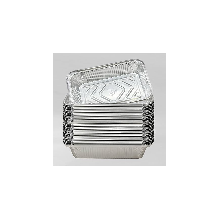 Disposable Aluminium foil food Container With Lid8389-50 PCS