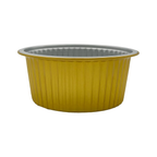 520 ml Golden Aluminium Round Food Containers with Lids – 5 Pcs