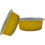 620 ml Golden Aluminium Round Food Containers – 5 Pcs with Lids
