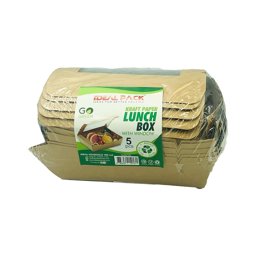Eco-Friendly Kraft Paper Lunch Boxes (Pack of 10) (KLBW 150)