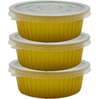 520 ml Golden Aluminium Round Food Containers with Lids – 5 Pcs