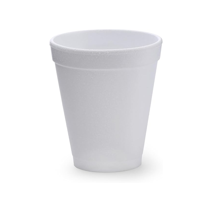 Disposable White Foam Cup, Hot & Cold Drinks, Coffee Cups 6 OZ 25 PCS