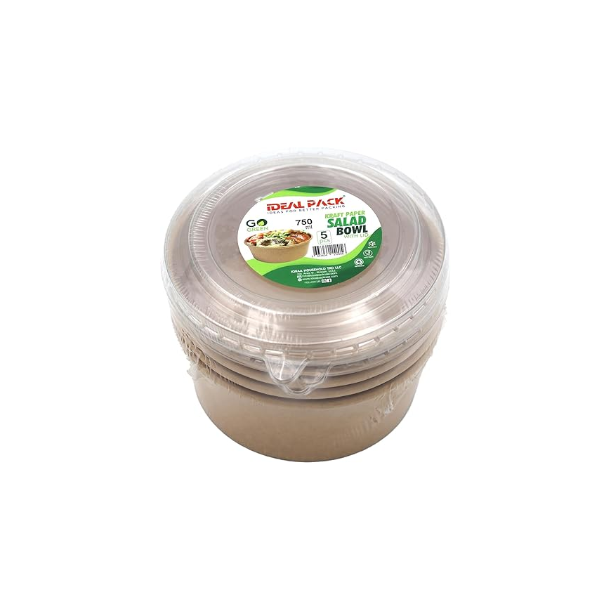 Kraft Paper Salad Bowl 750 ML 5 PCS