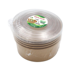 Kraft Paper Salad Bowls with Lids – 5 PCS Eco-Friendly Disposable Salad Containers