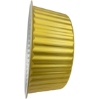 4000 ml Golden Aluminium Round Food Container with Lid – 1 Pc